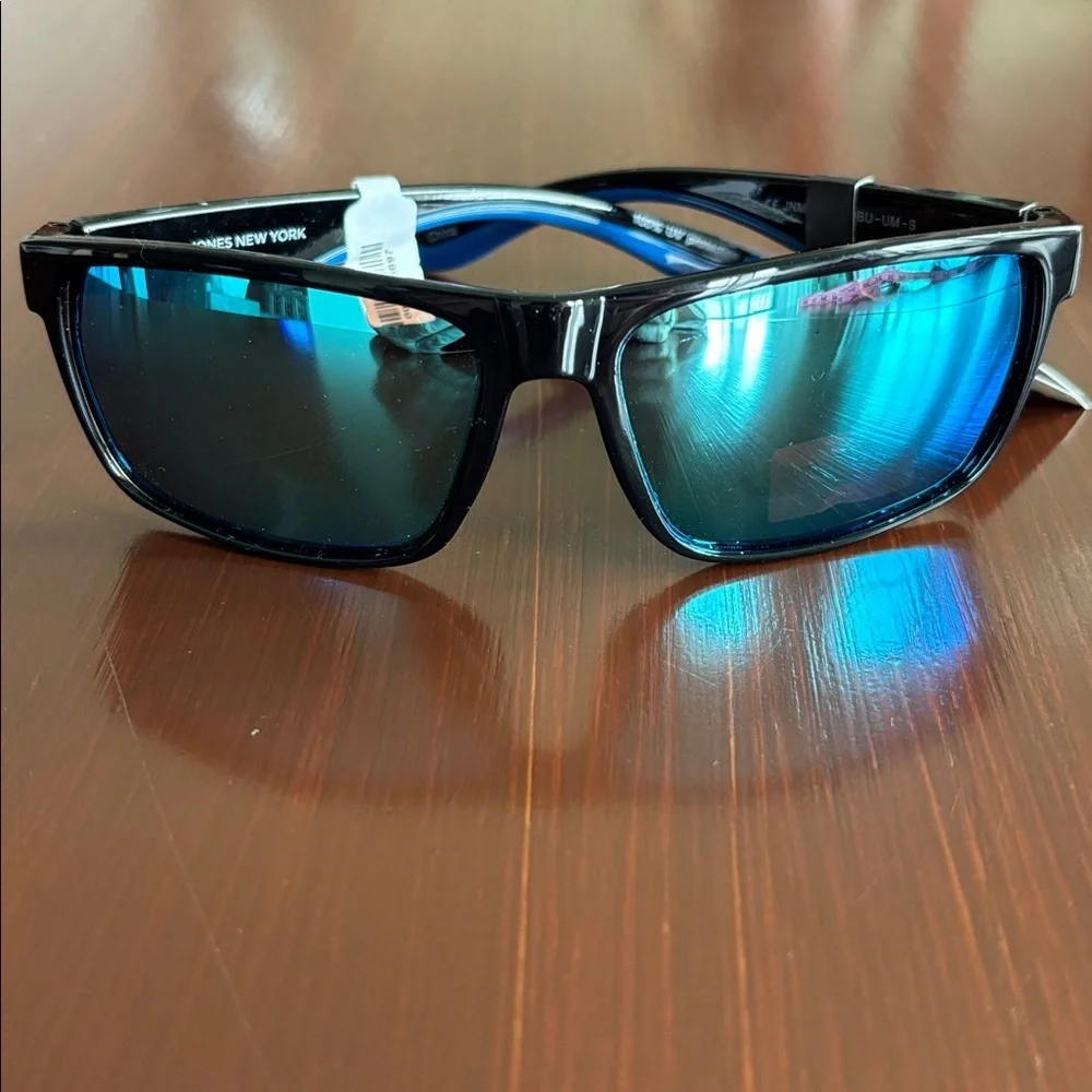 Jones New York Signature 100% UV protection,polarized,mirror lens,blue:black arm